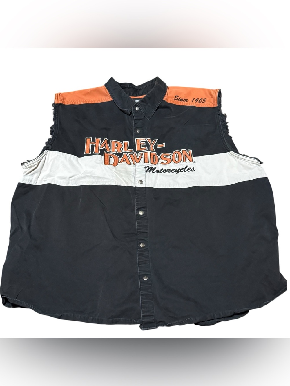 Harley-Davidson Men's 3XL Blowout Sleeveless Garage Mechanic Shirt Cutoff